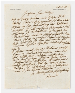 Sigmund Freud Autograph Letter Signed, Referring a Teenage Stutterer for Psychoanalysis -- Freud Also Writes, ''...I do accept English speakers but at high prices...''