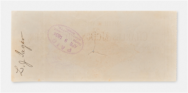 Lot of 3 William F. Cody ''Buffalo Bill'' Signed Checks, Completed in His Hand -- Includes One Check to Artist John R. Chapin Who Created the Popular Image of Cody as ''Buffalo Bill''