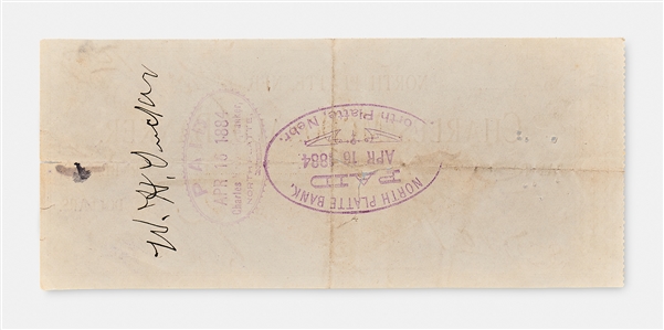 Lot of 3 William F. Cody ''Buffalo Bill'' Signed Checks, Completed in His Hand -- Includes One Check to Artist John R. Chapin Who Created the Popular Image of Cody as ''Buffalo Bill''