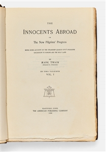 Mark Twain Signed Limited Edition Volume I of ''The Writings of Mark Twain'' -- Dual-Signed ''S.L. Clemens / (Mark Twain)''