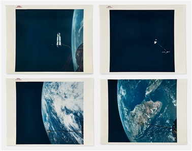 Lot of 23 Red-Number NASA Photos from Gemini XI -- Photos Show Different Parts of the World from Space & the Rendezvous with the Target Spacecraft