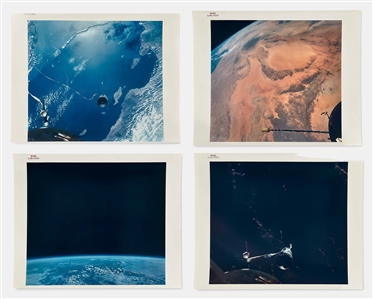 Lot of 23 Red-Number NASA Photos from Gemini XI -- Photos Show Different Parts of the World from Space & the Rendezvous with the Target Spacecraft