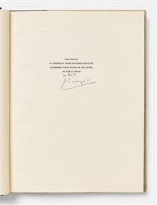 Pablo Picasso Signed Limited Edition of ''Picasso: The Recent Years 1939-1946'' -- Near Fine Condition