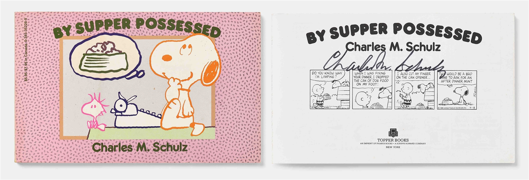 Charles Schulz Signed First Edition of a Rare Peanuts Title, By Supper Possessed