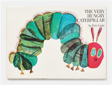 Eric Carle Original Signed Artwork of a Caterpillar, Drawn Within ''The Very Hungry Caterpillar''