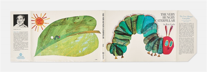 Eric Carle Original Signed Artwork of a Caterpillar, Drawn Within ''The Very Hungry Caterpillar''