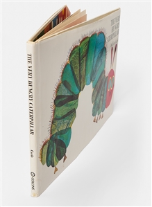 Eric Carle Original Signed Artwork of a Caterpillar, Drawn Within ''The Very Hungry Caterpillar''
