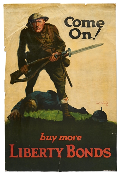 Original World War I Poster with Artwork by Walter Whitehead