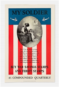 Original World War I My Soldier Poster from 1917 by Artist Hiram Harold Green
